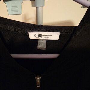 Cable & Gauge Black Zip-Up Top